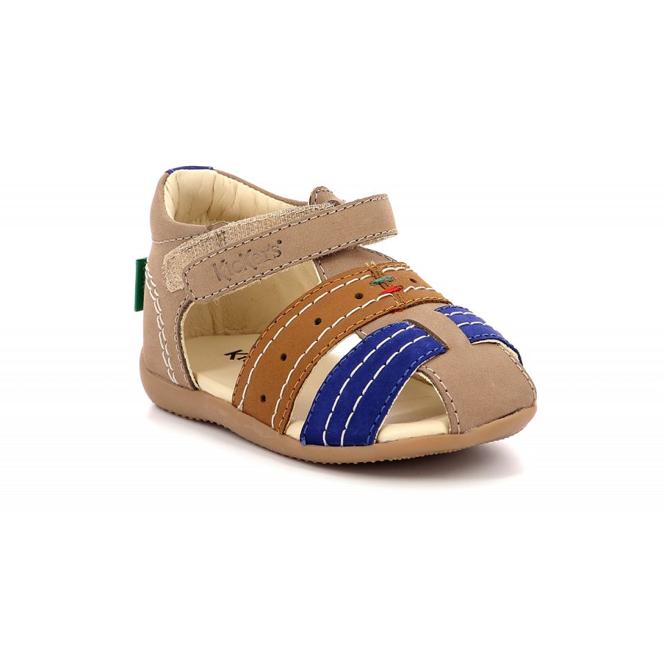 Kickers Bigbazar-2 Sandaler Pojke Beige Blå | 07142-EYWL