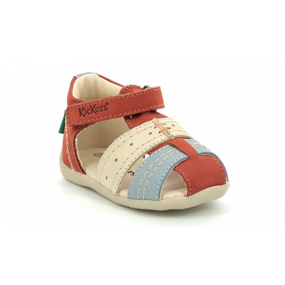 Kickers Bigbazar-2 Sandaler Pojke Bruna Beige Blå | 65823-KBHP