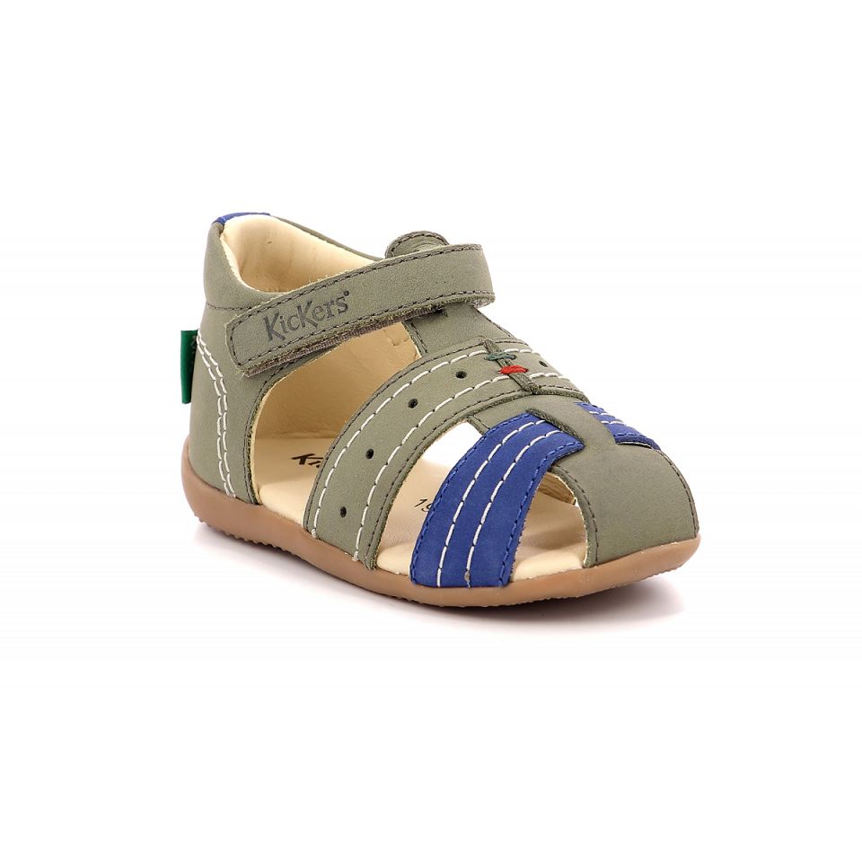 Kickers Bigbazar-2 Sandaler Pojke Khaki Blå | 86409-QNOX