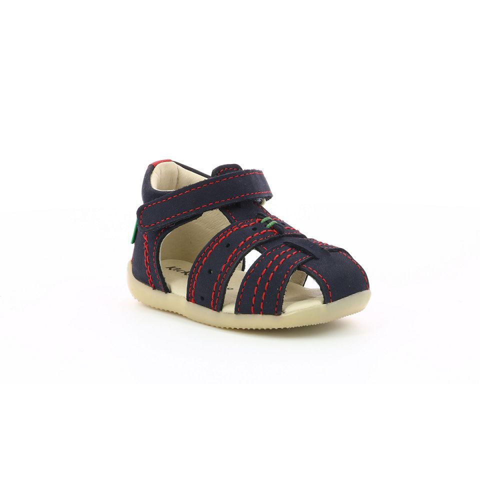 Kickers Bigbazar-2 Sandaler Pojke Marinblå Röda | 46013-KBFZ