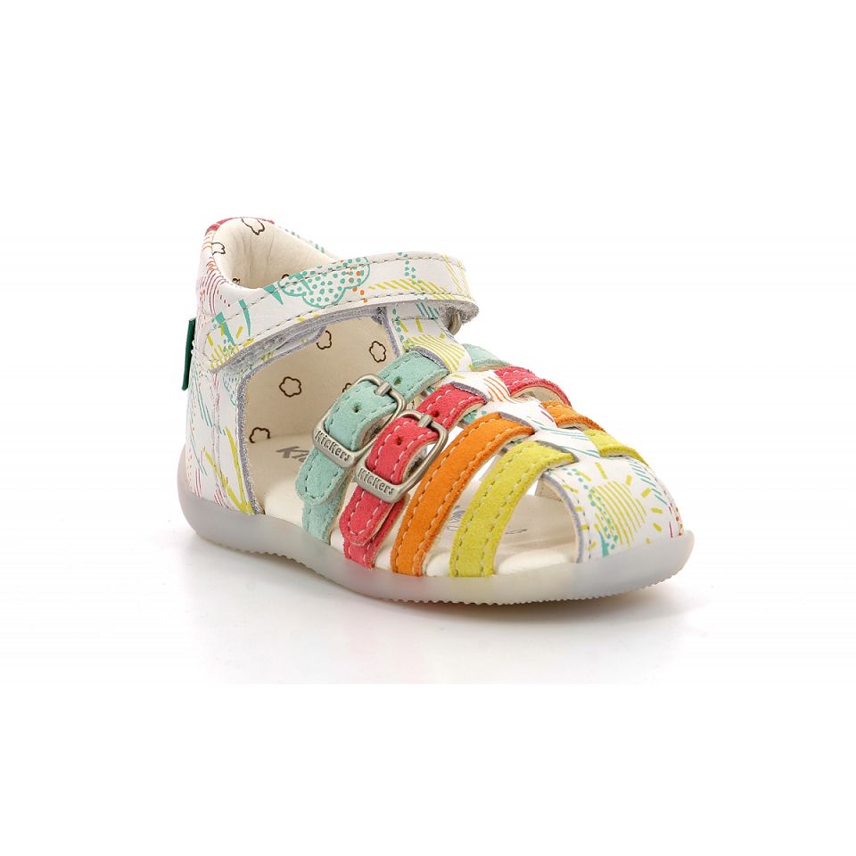 Kickers Bigkro Sandaler Pojke Vita | 09264-VTAQ