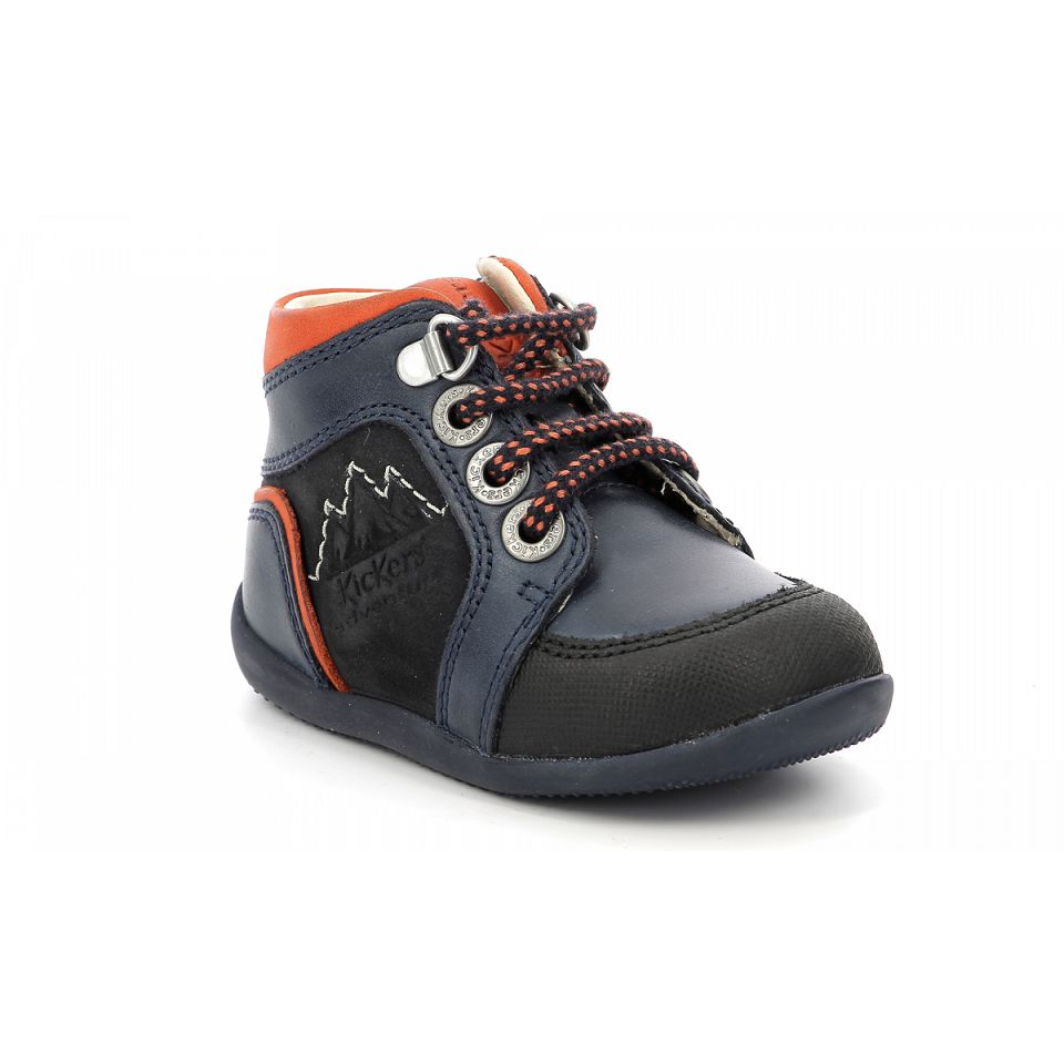 Kickers Bins Sneakers Pojke Navyange | 20568-FSPG