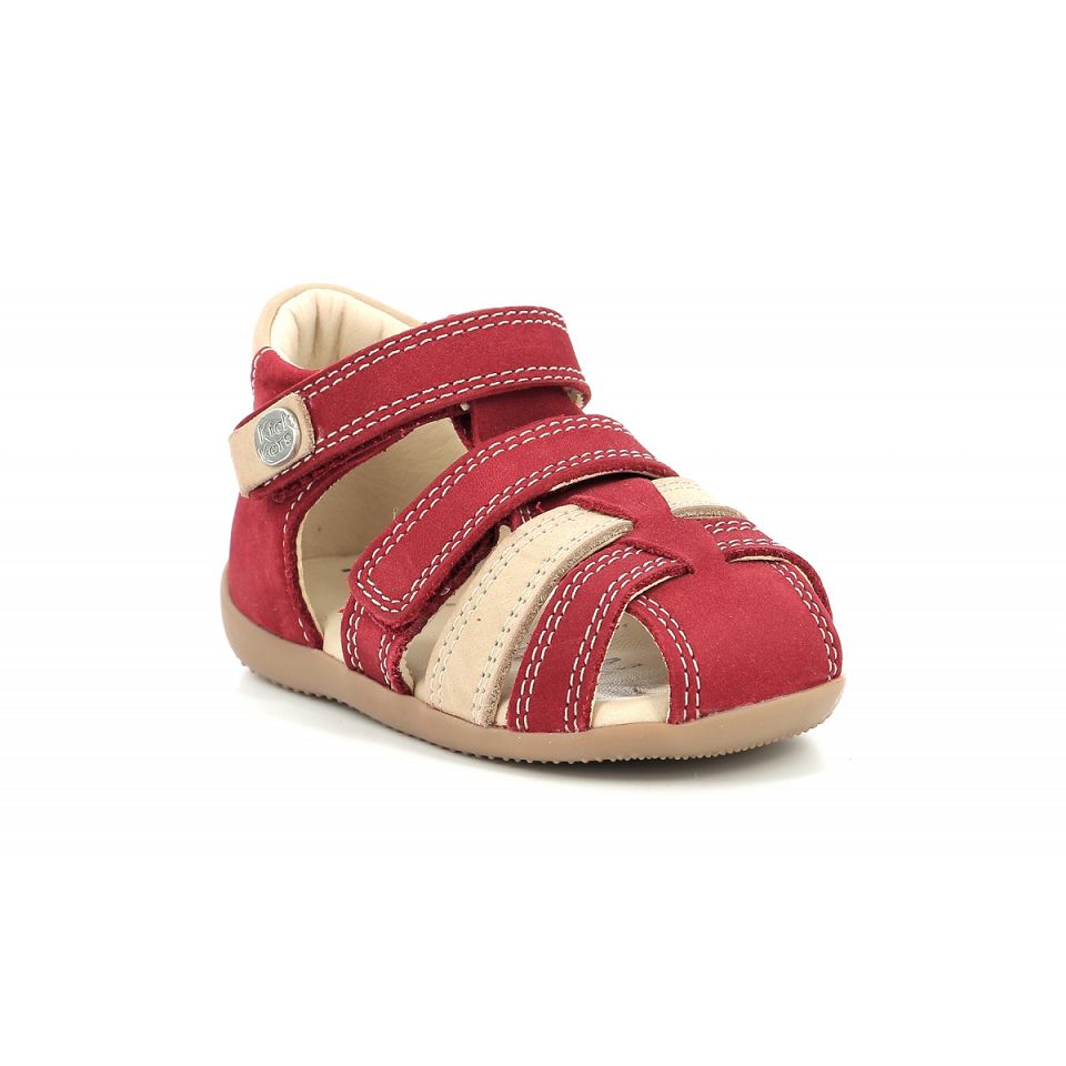 Kickers Bipod Sandaler Pojke Röda Beige | 73621-RTHS