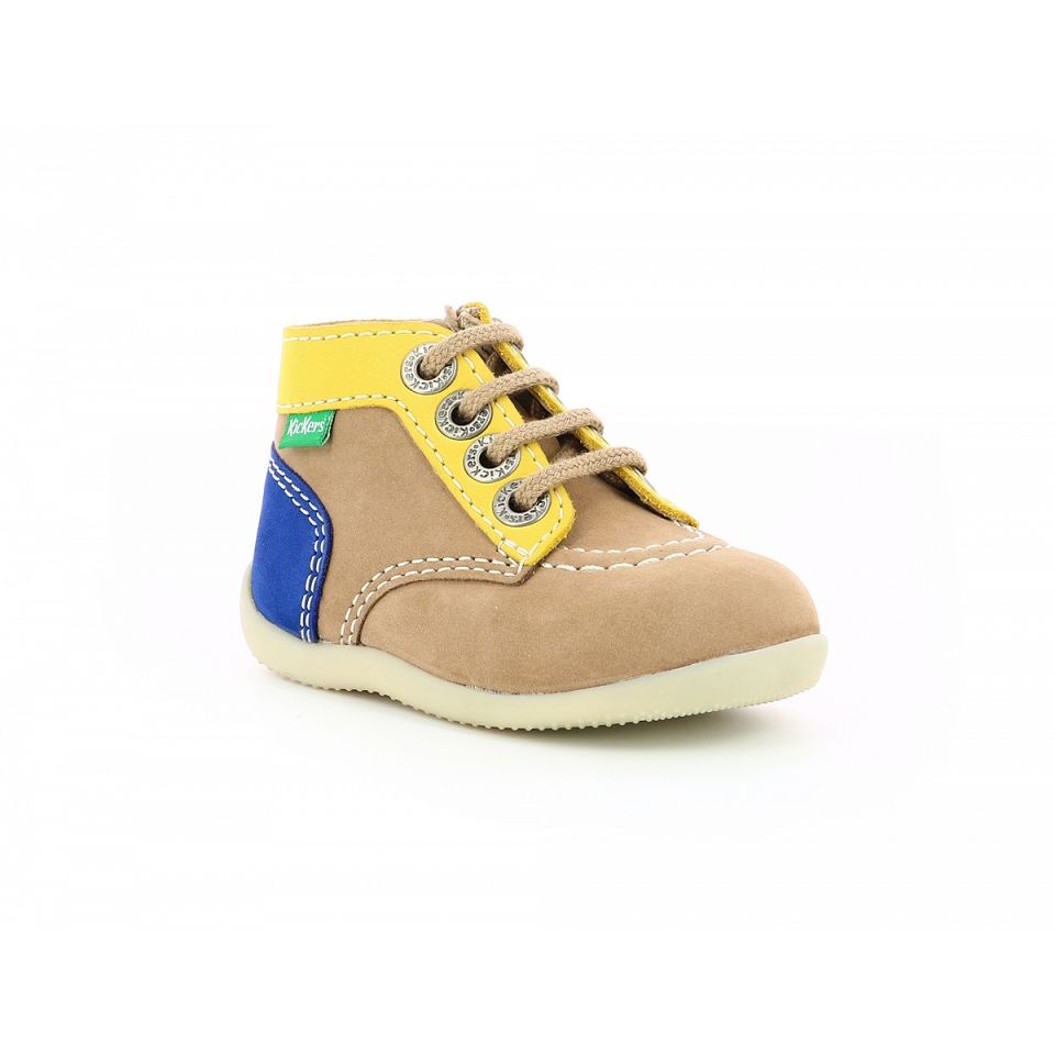Kickers Bonzip-2 Stövlar Tjej Beige Marinblå | 34912-WKMO