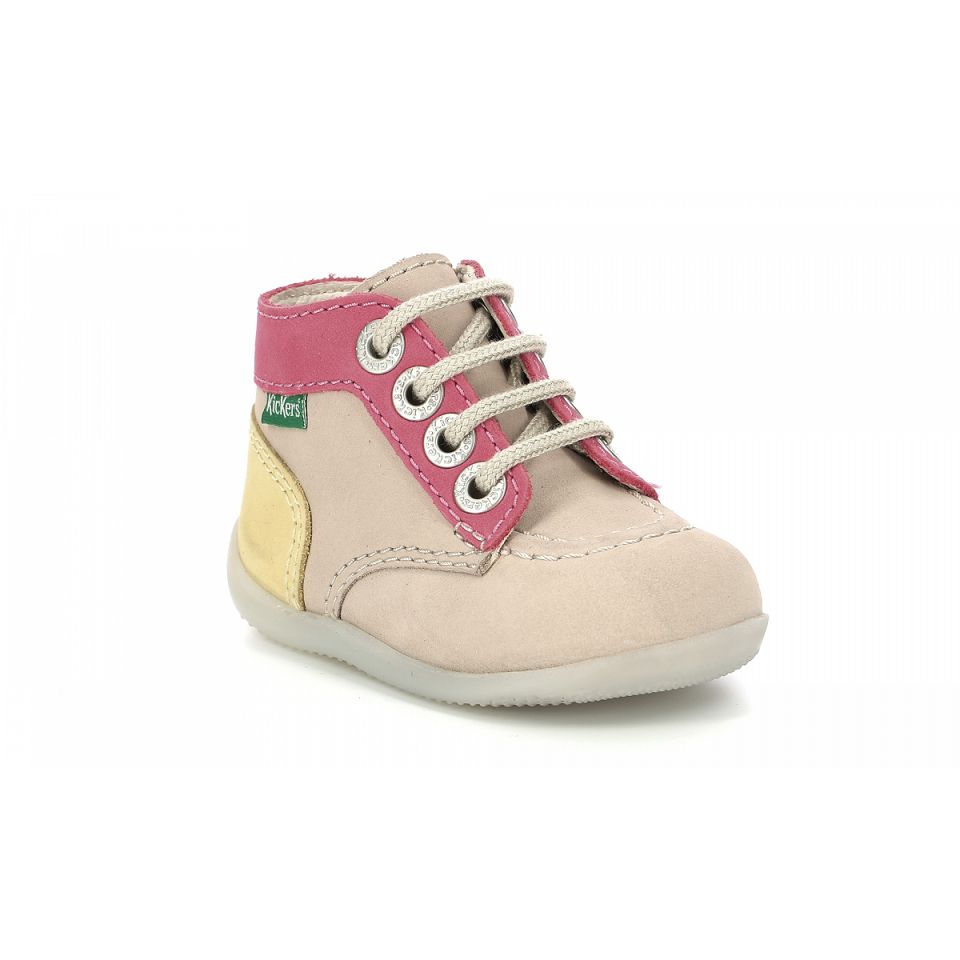 Kickers Bonzip-2 Stövlar Tjej Beige Rosa | 27913-JBDL