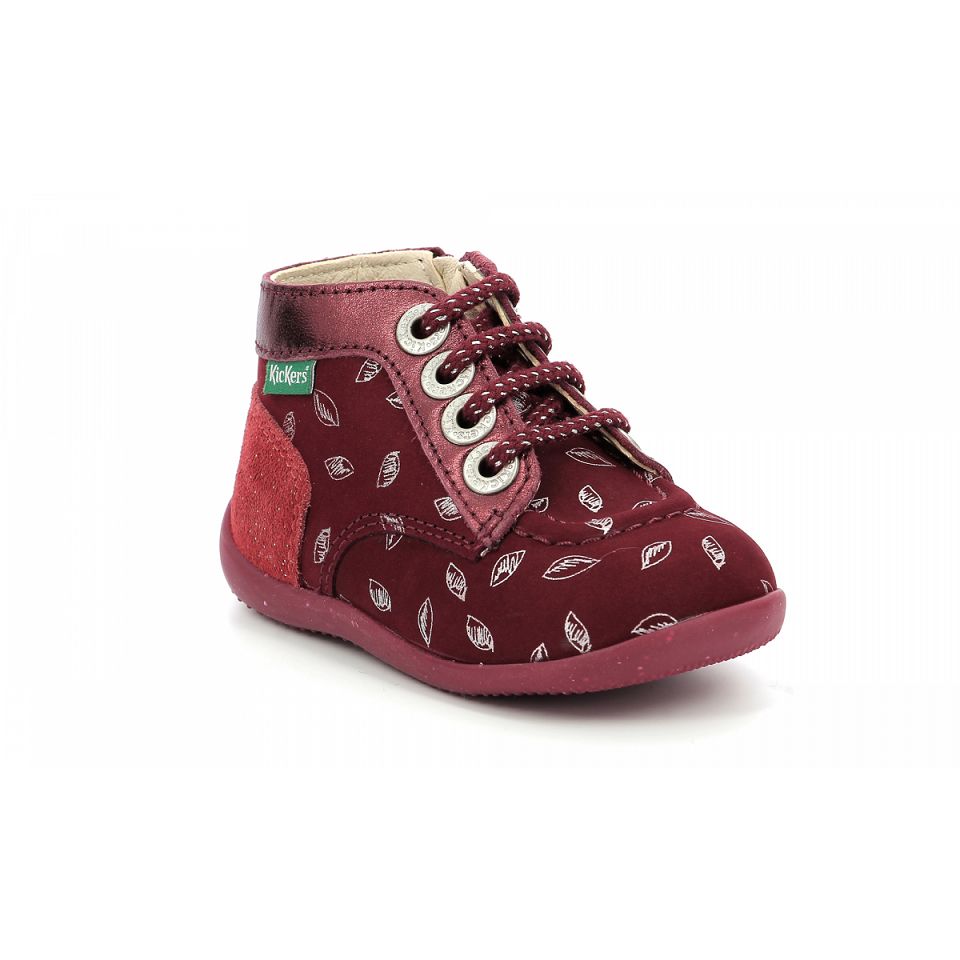 Kickers Bonzip-2 Stövlar Tjej Bordeaux print | 01578-LJFV