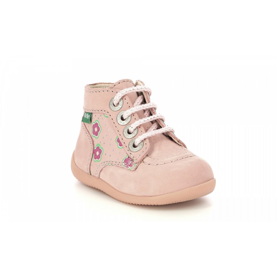 Kickers Bonzip-2 Stövlar Tjej Rosa Blommiga | 49102-JNTI