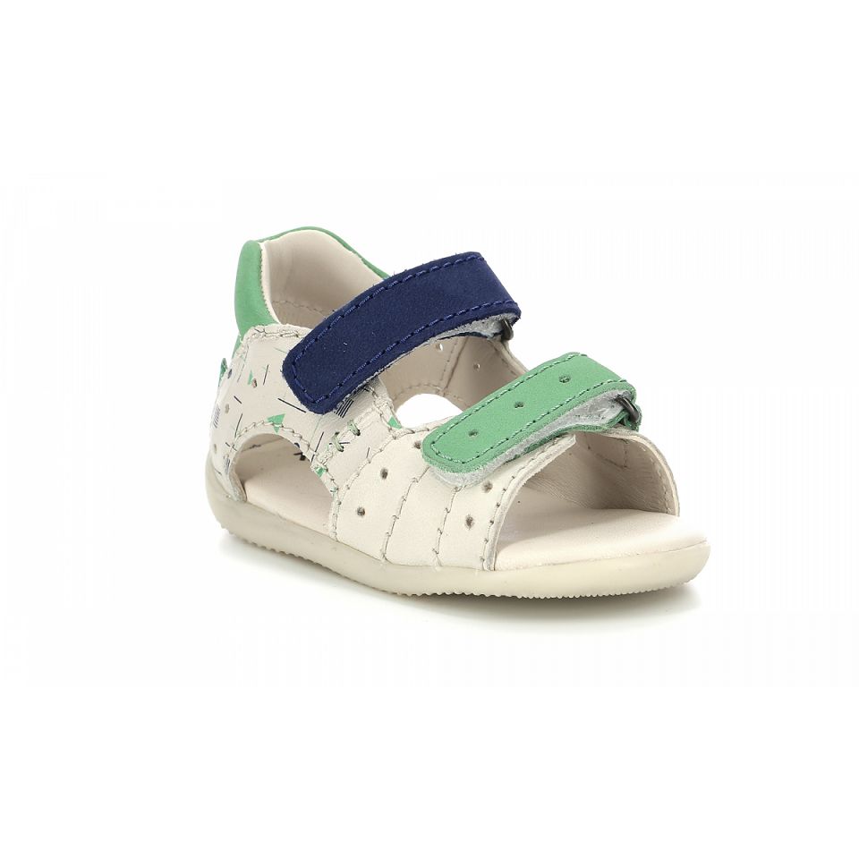 Kickers Boping-2 Sandaler Tjej Vita Blå Gröna | 25406-CTPG