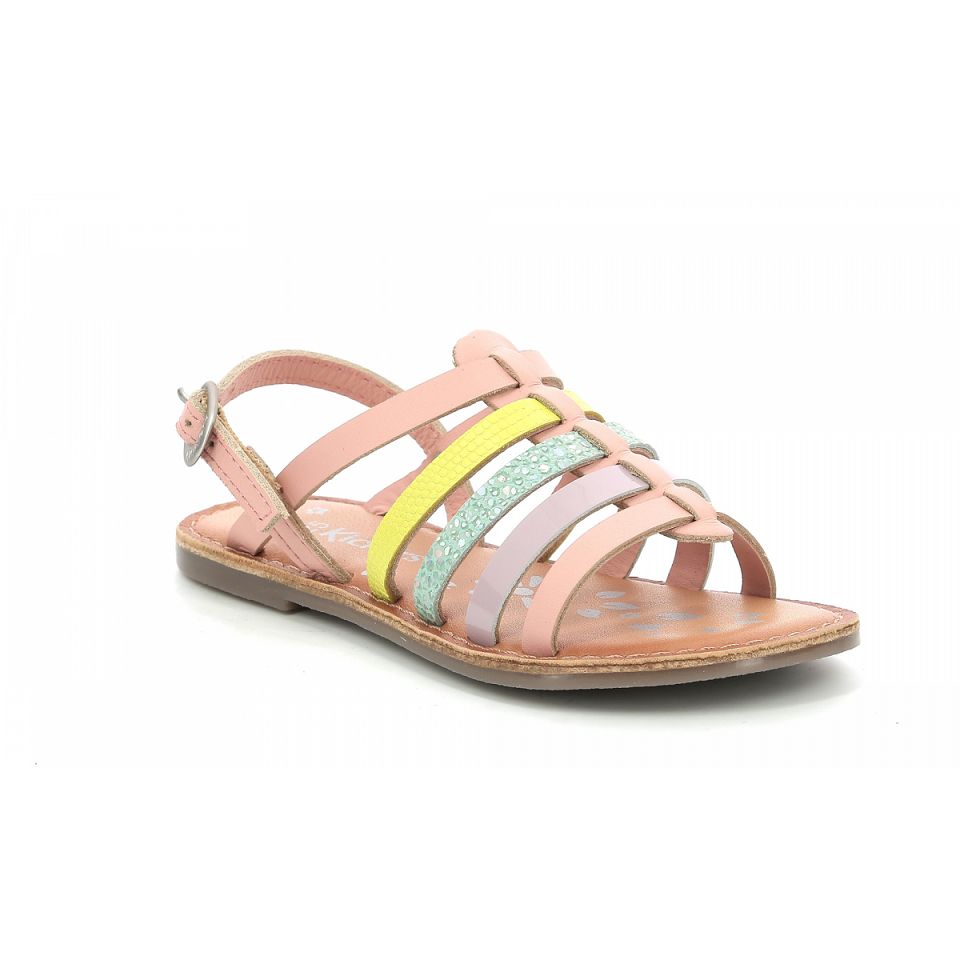 Kickers Dixon Sandaler Tjej Rosa Lila Gröna | 41569-XZCH