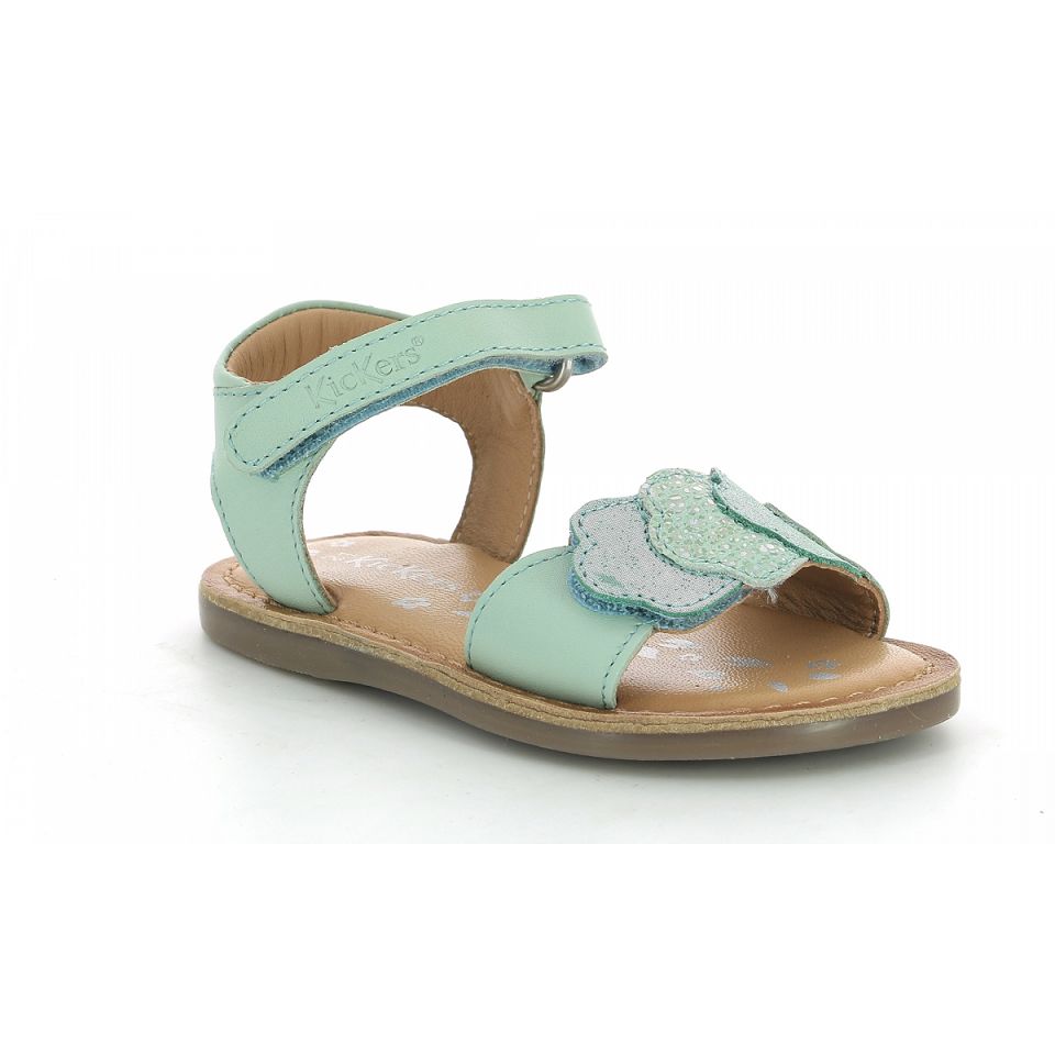 Kickers Dyastar Sandaler Tjej Gröna Ljusmetal | 49386-OPTI