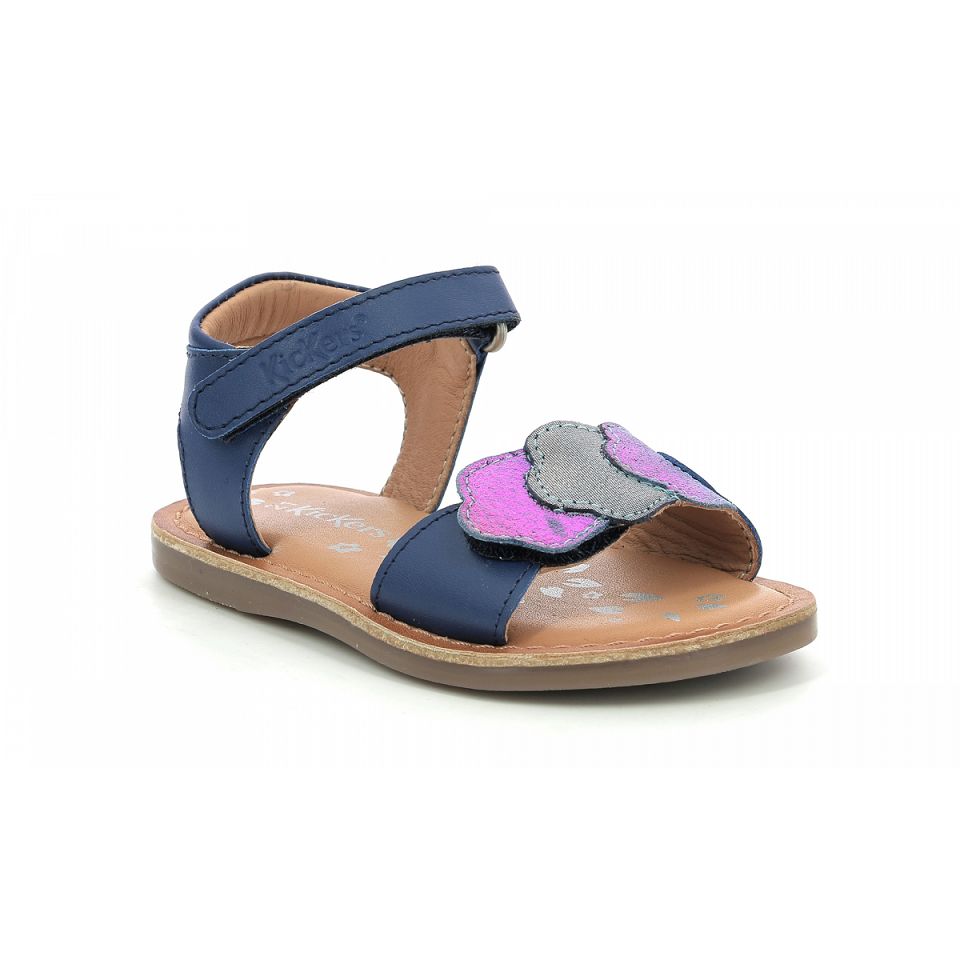 Kickers Dyastar Sandaler Tjej Mörkblå Metal | 81406-BILF