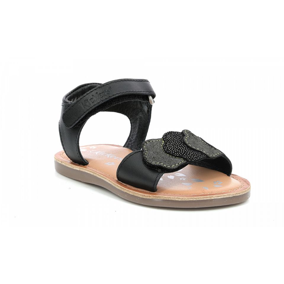 Kickers Dyastar Sandaler Tjej Svarta Guld | 70641-YVCG