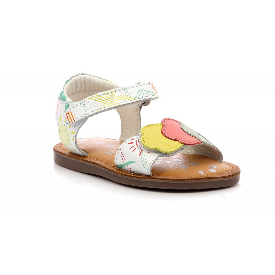 Kickers Dyastar Sandaler Tjej Vita | 41670-FQYX