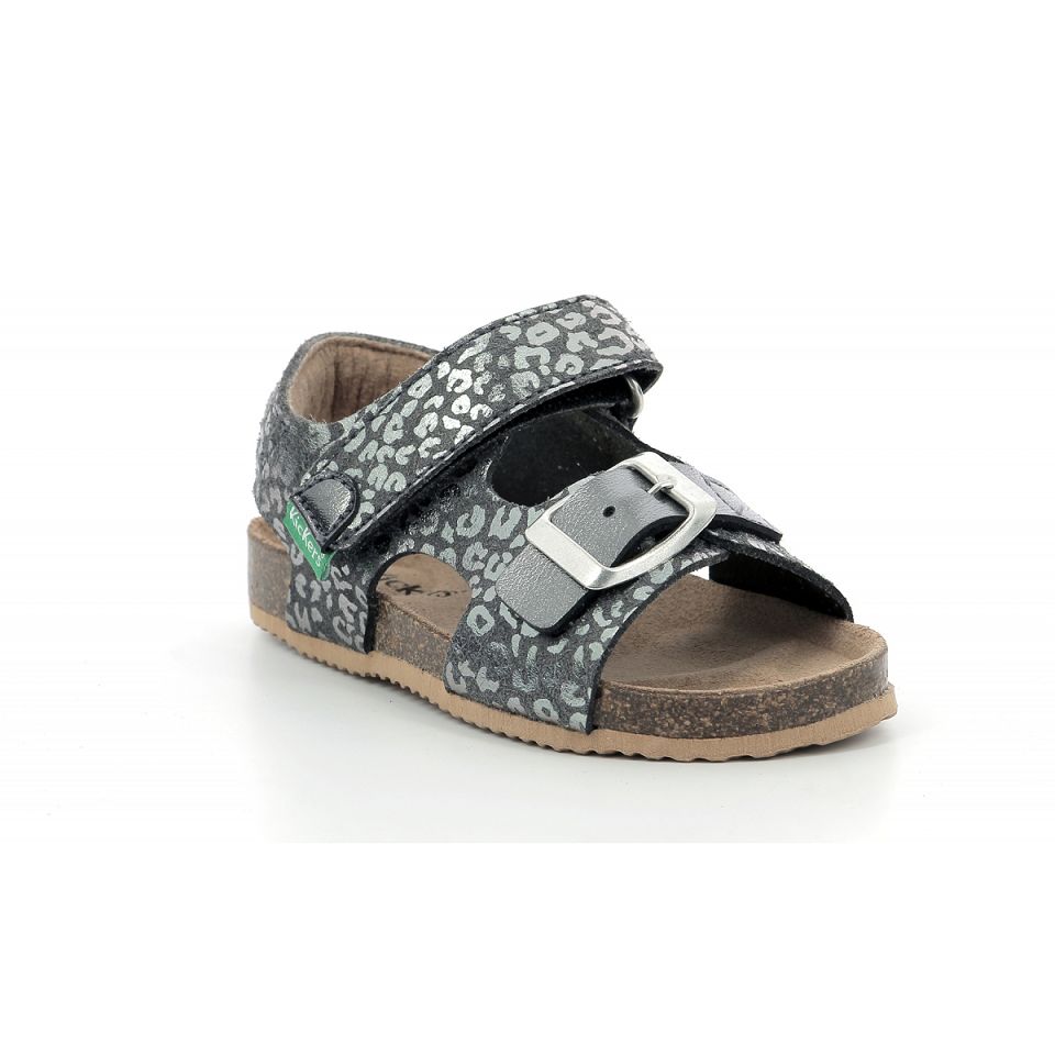 Kickers Fuxio Sandaler Pojke Silver Leopard | 03785-EOBA