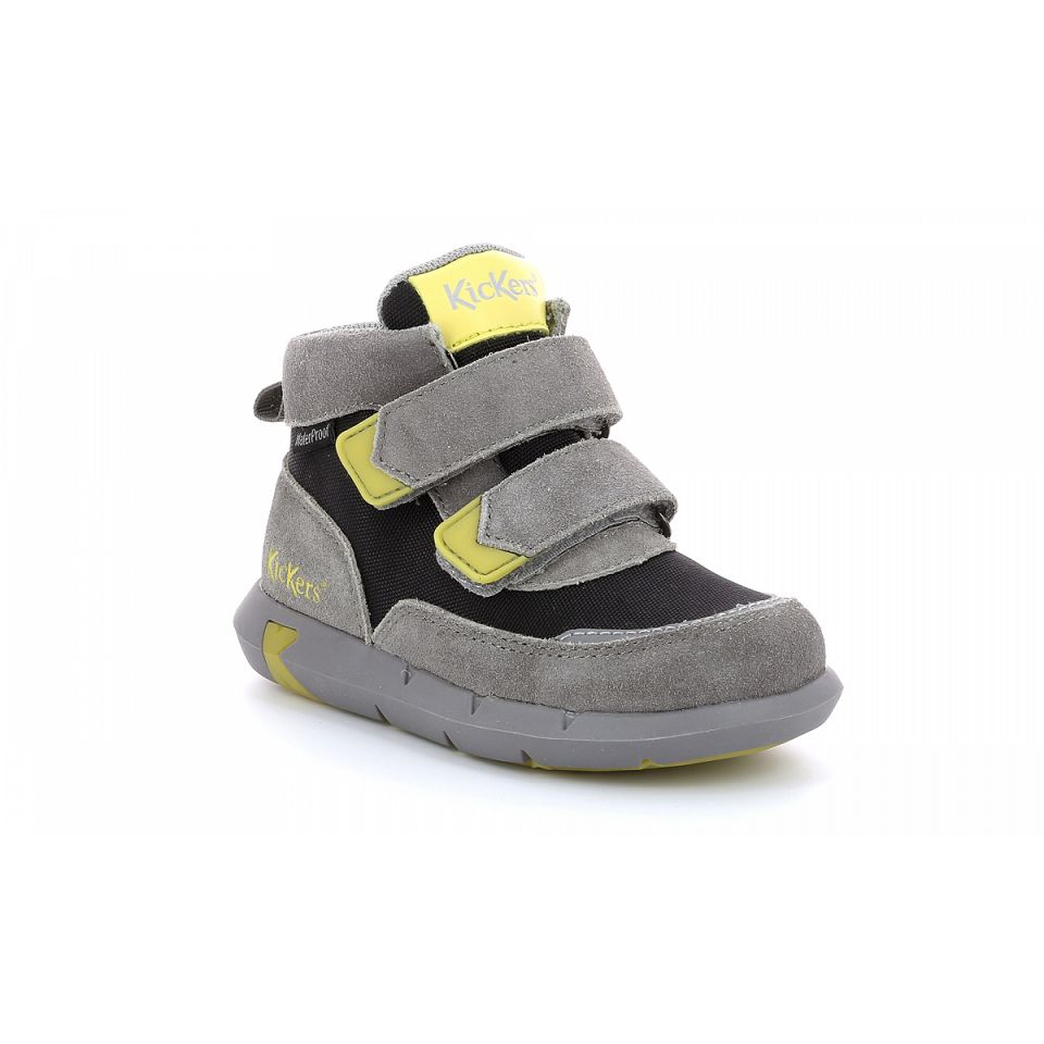 Kickers Junibo Sneakers Pojke Grå Gröna | 28076-HLVZ