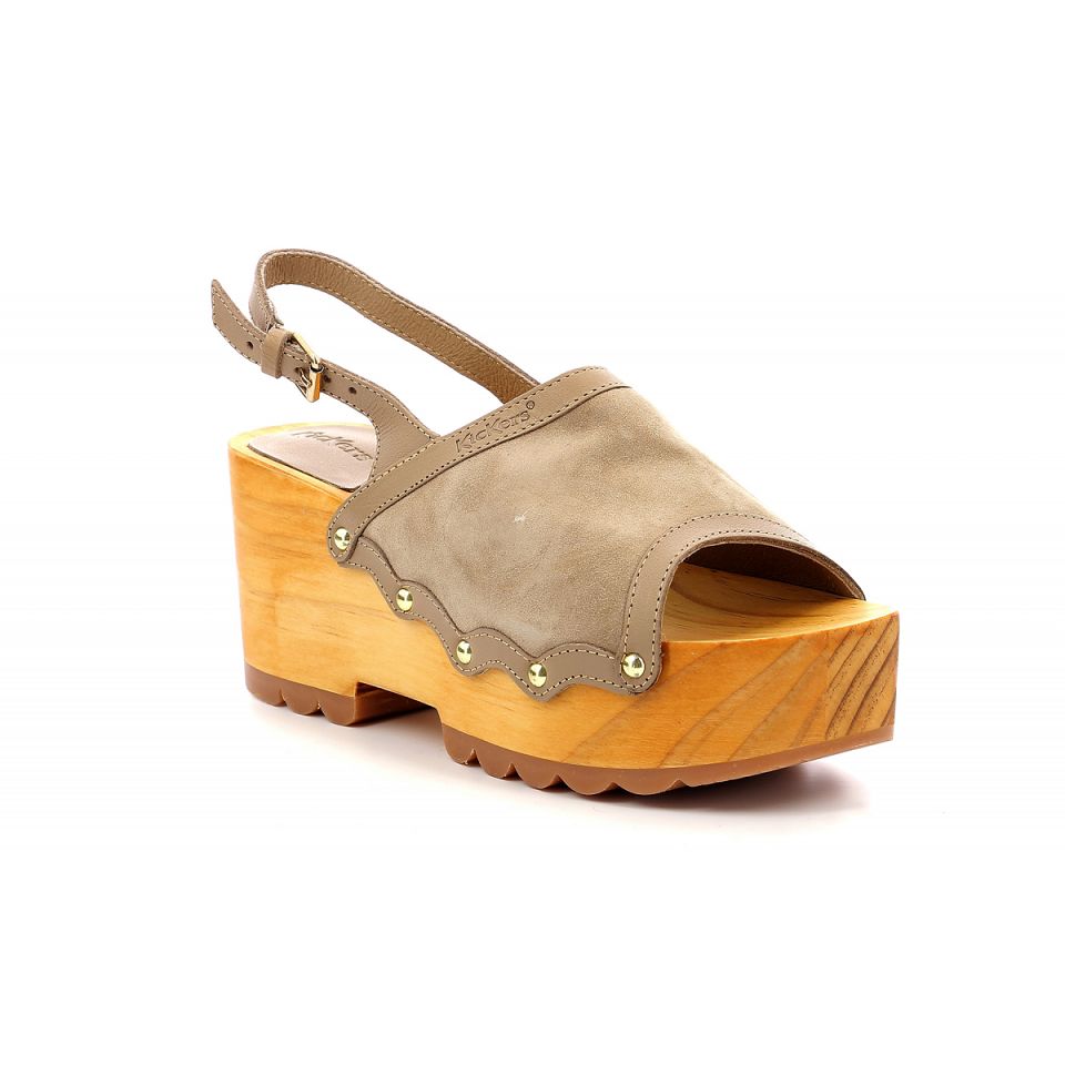Kickers Kick wedge Sandaler Dam Ljusbeige | 38670-ZQLH
