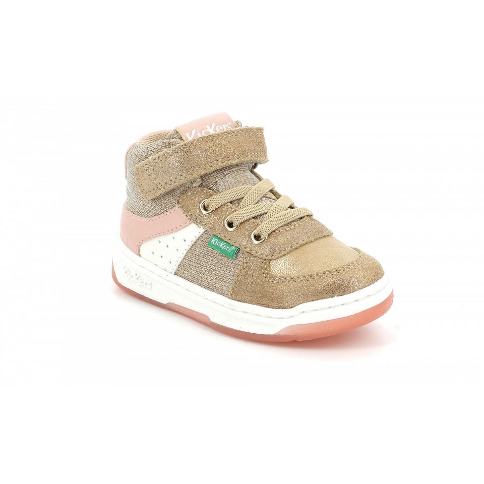 Kickers Kickalien Sneakers Tjej Beige Rosa | 68357-DLIP