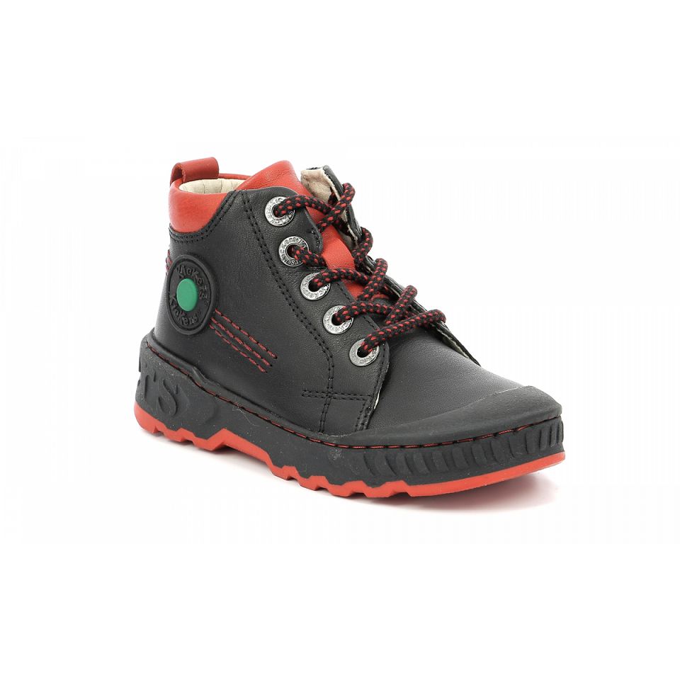 Kickers Kickdundy Sneakers Pojke Svarta Röda | 27593-LMYD