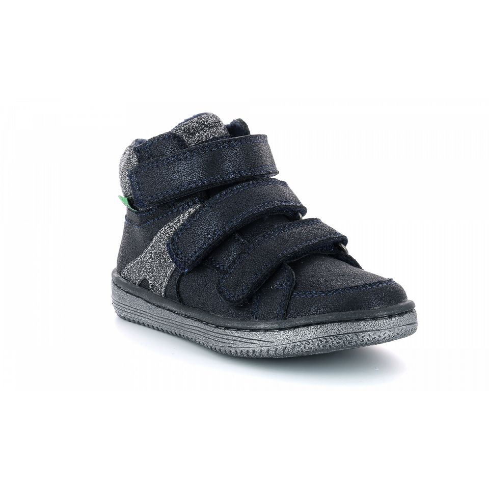 Kickers Lohan Sneakers Pojke Marinblå Silver | 32675-DLSP
