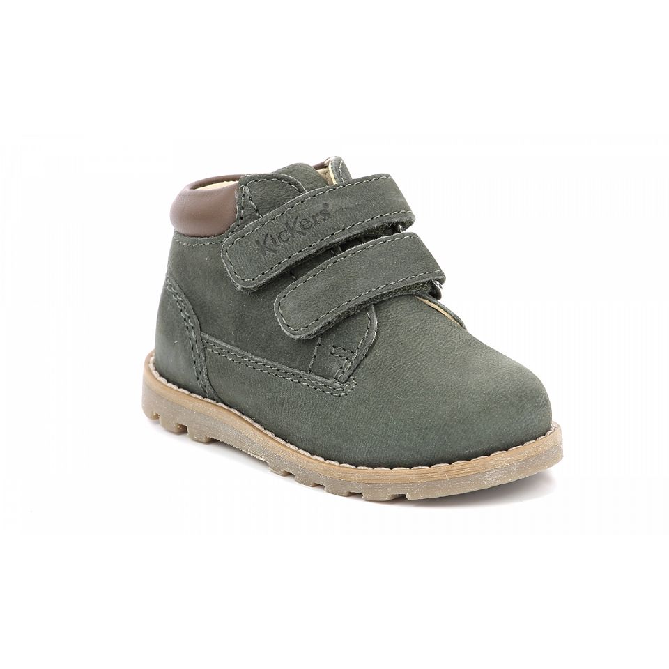 Kickers Nogankro Stövlar Tjej Khaki | 84201-HIMZ
