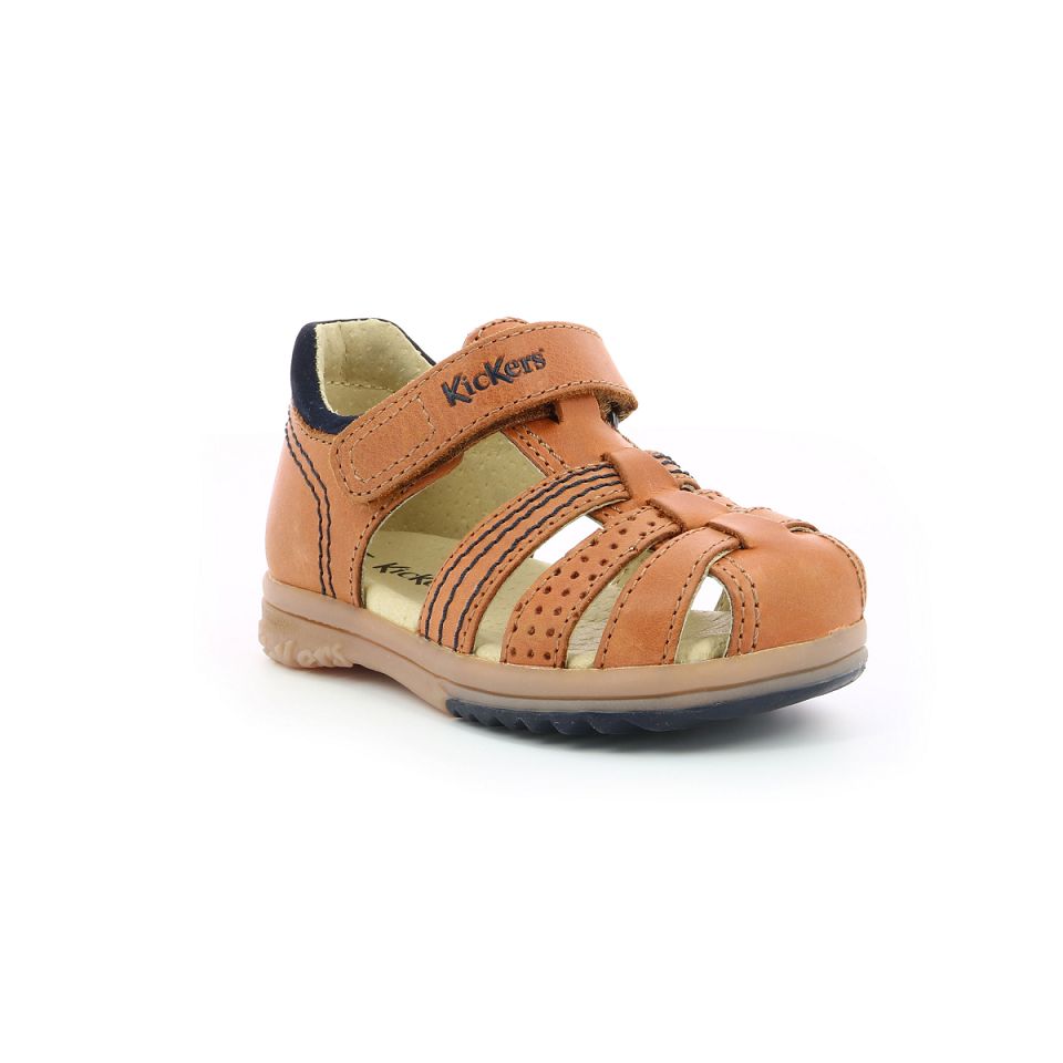 Kickers Platiback Sandaler Pojke Camel | 75194-QMCK