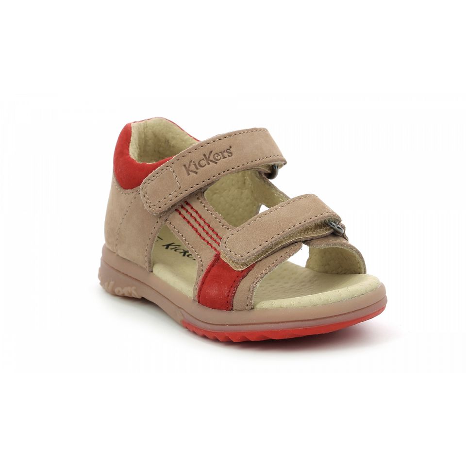 Kickers Plazabi Sandaler Pojke Beige Orange | 51329-ISHV