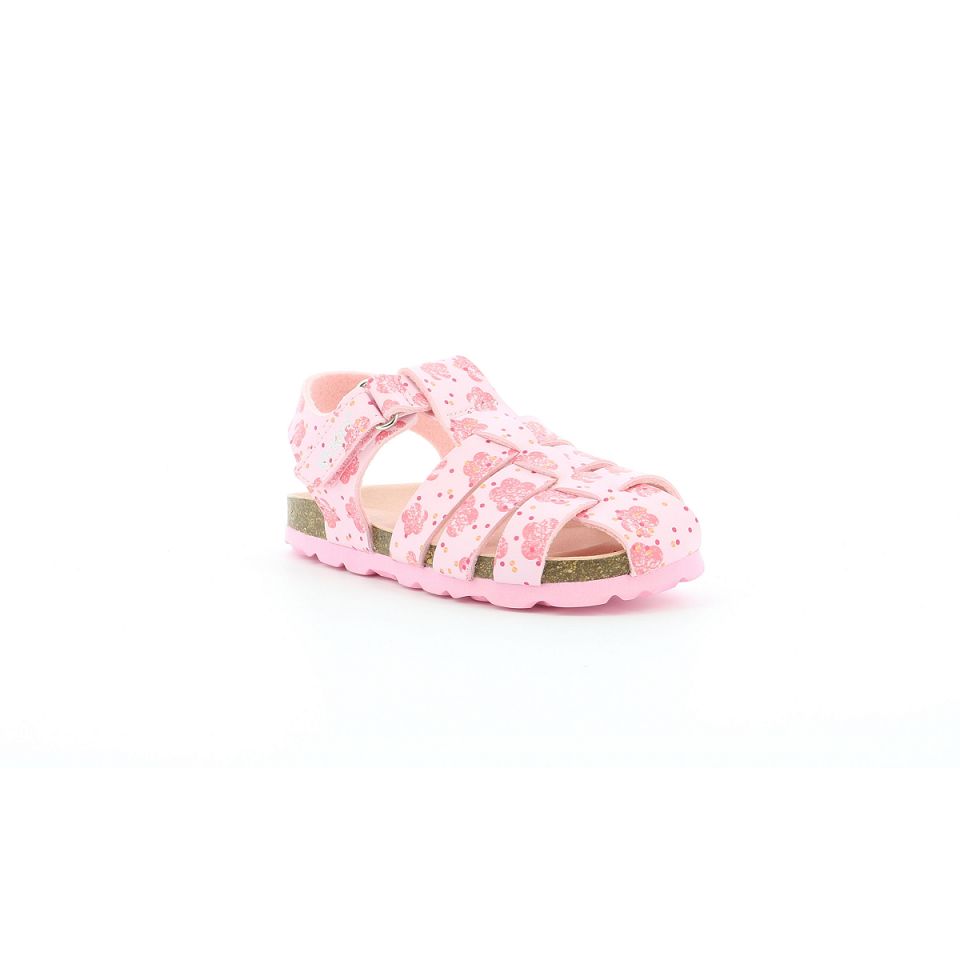 Kickers Summertan Sandaler Tjej Rosa Blommiga | 76429-RIHU