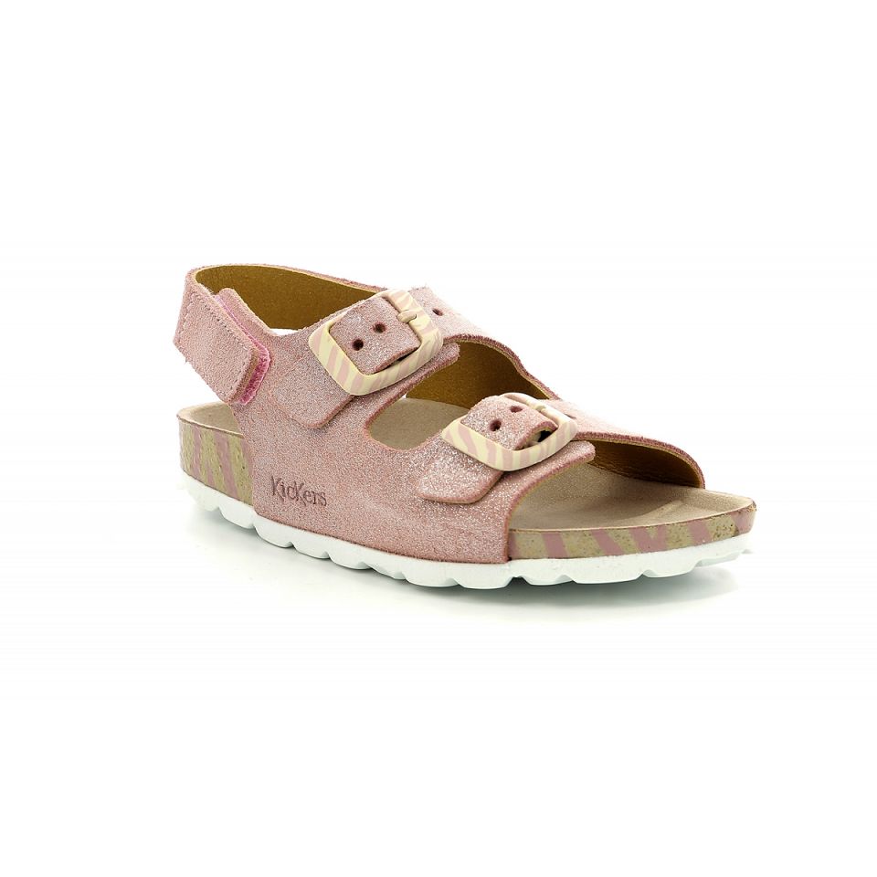 Kickers Sunyva Sandaler Pojke Cuivre Zebre | 76390-RXMU