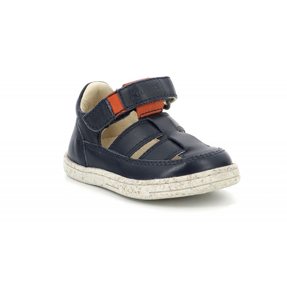 Kickers Tractus Sandaler Pojke Navyange | 18647-POCD