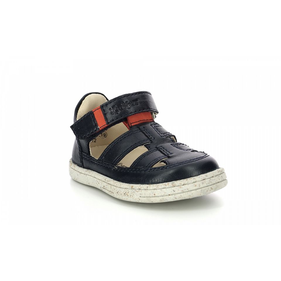 Kickers Tractus Sandaler Pojke Navyange | 46713-TQMK