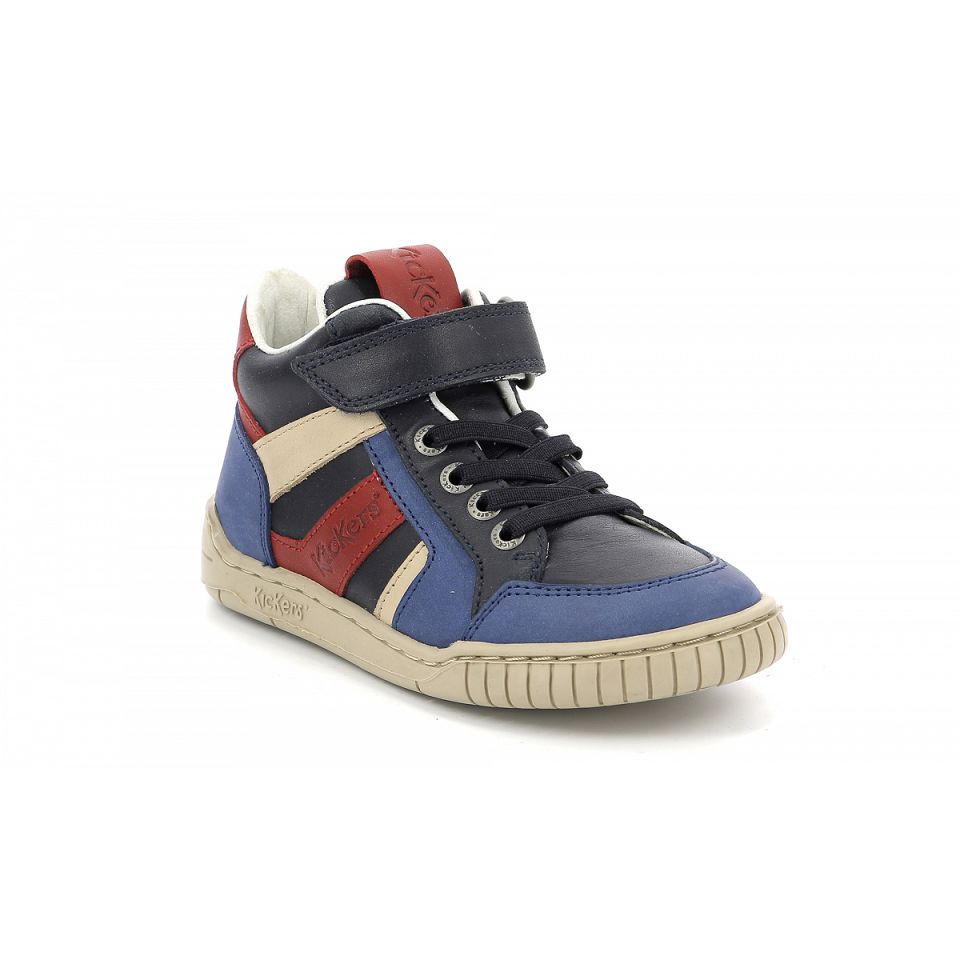 Kickers Wincky cdt Sneakers Pojke Blå Röda Marinblå | 01643-UFBK