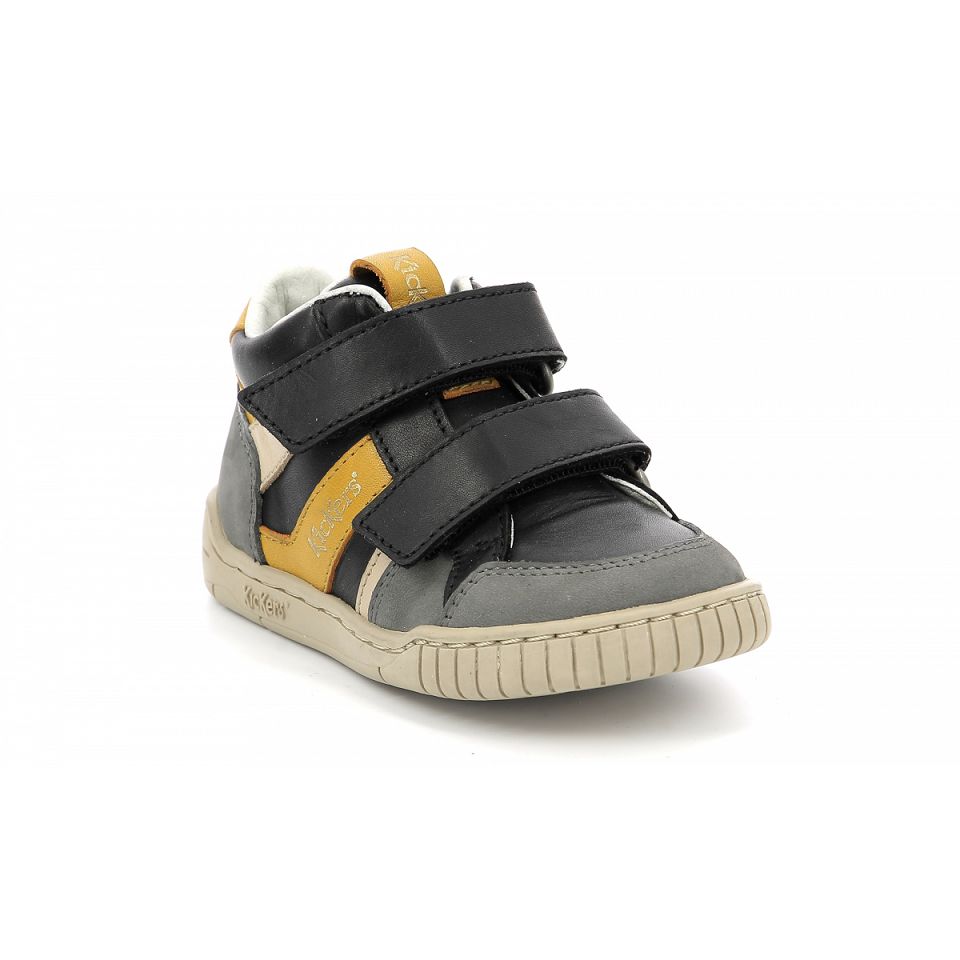 Kickers Wincky vel Sneakers Pojke Grå Svarta | 95804-UZGF