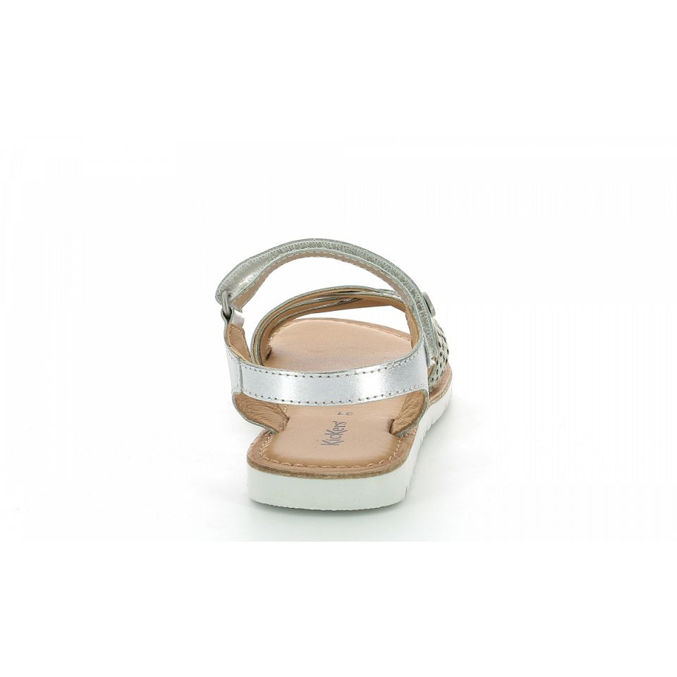 Kickers Betternew Sandaler Tjej Vita Silver | 52730-CHWE