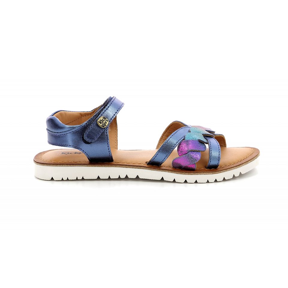 Kickers Betty Sandaler Tjej Marinblå Metal | 49132-LJQV
