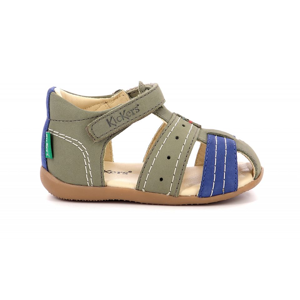 Kickers Bigbazar-2 Sandaler Pojke Khaki Blå | 86409-QNOX