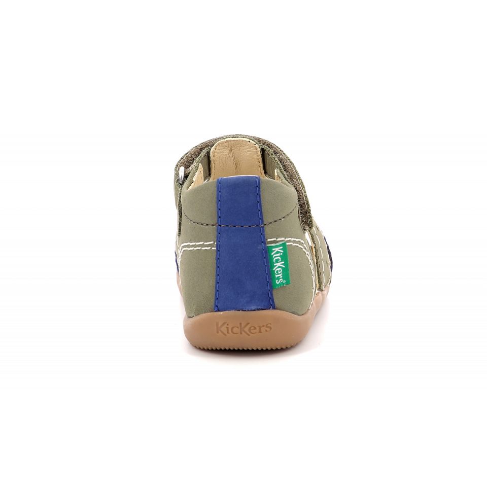 Kickers Bigbazar-2 Sandaler Pojke Khaki Blå | 86409-QNOX