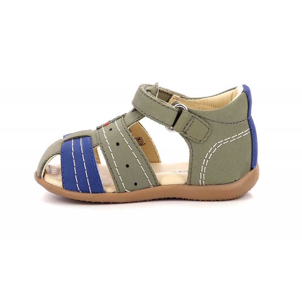 Kickers Bigbazar-2 Sandaler Pojke Khaki Blå | 86409-QNOX
