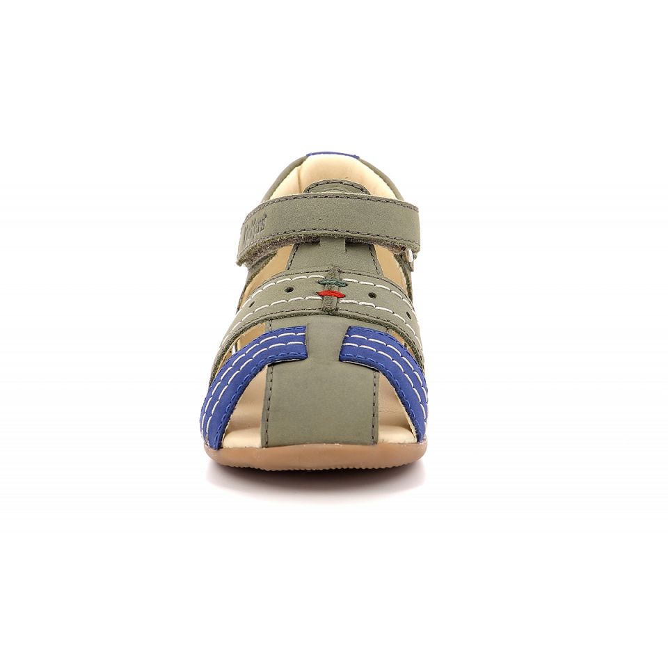 Kickers Bigbazar-2 Sandaler Pojke Khaki Blå | 86409-QNOX
