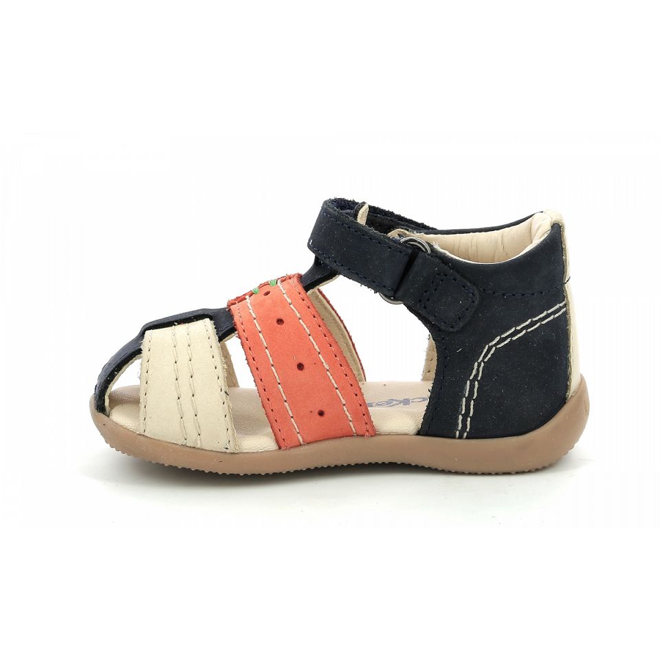 Kickers Bigbazar-2 Sandaler Pojke Marinblå Beige Orange | 45102-VKDU