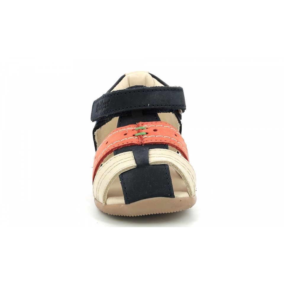 Kickers Bigbazar-2 Sandaler Pojke Marinblå Beige Orange | 45102-VKDU