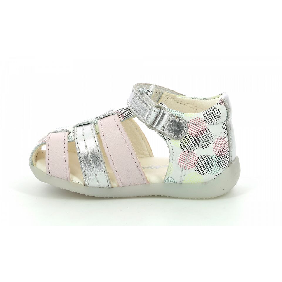 Kickers Bigflo-2 Sandaler Tjej Vita Rosa | 27163-GXTY