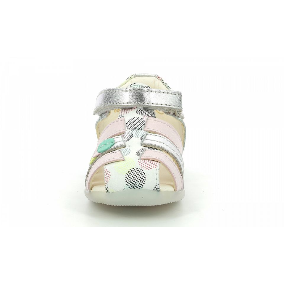 Kickers Bigflo-2 Sandaler Tjej Vita Rosa | 27163-GXTY