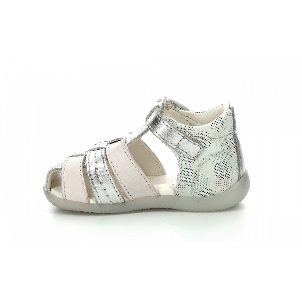 Kickers Bigfly-2 Sandaler Tjej Vita Rosa | 05613-KFEL