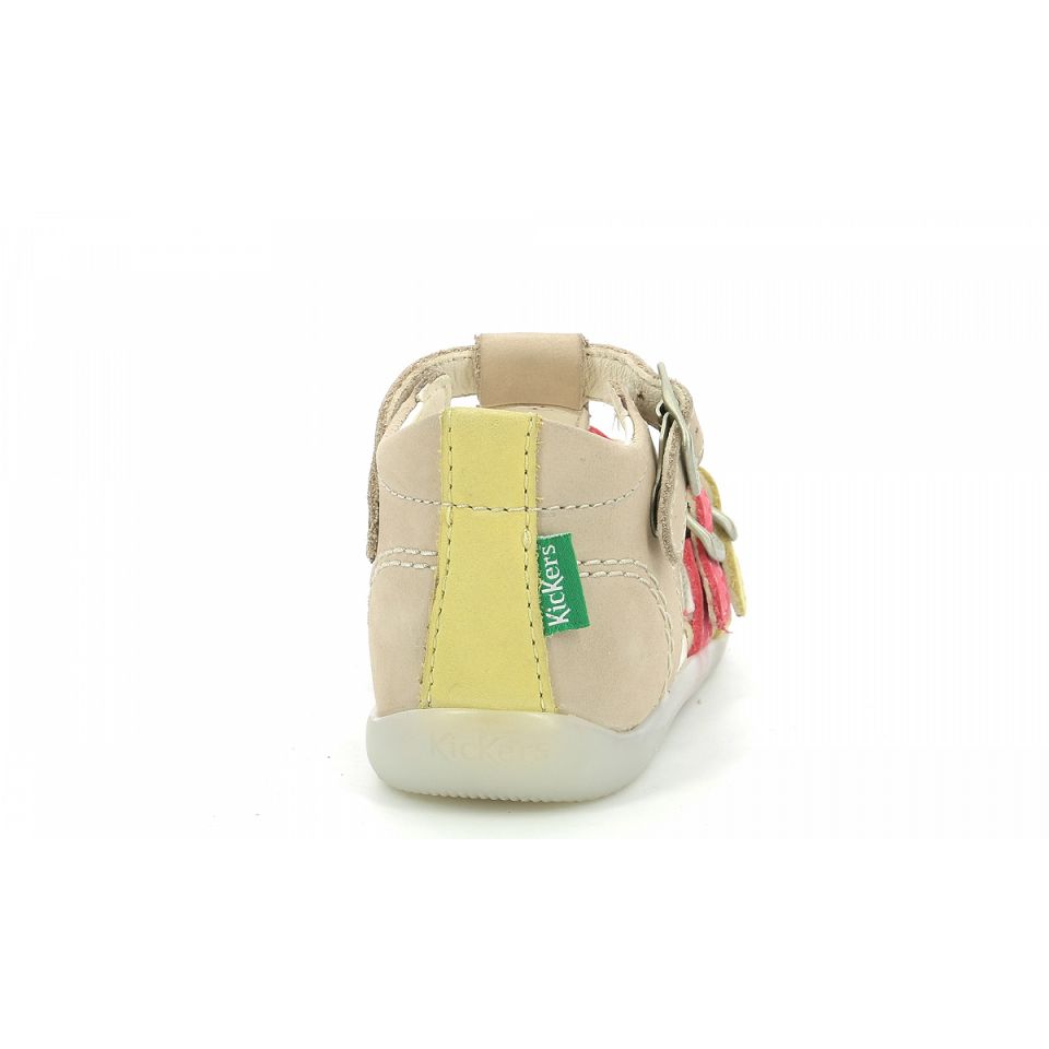 Kickers Bigfor Sandaler Tjej Beige Rosa | 65347-QUHC