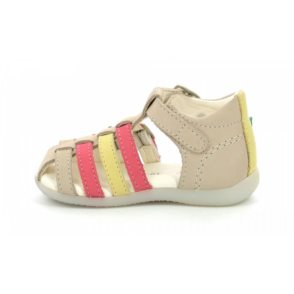 Kickers Bigfor Sandaler Tjej Beige Rosa | 65347-QUHC