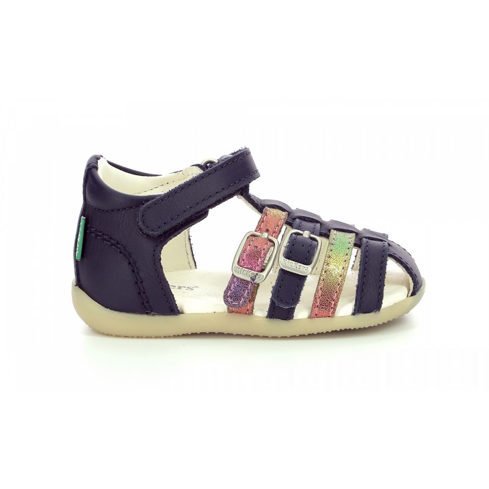 Kickers Bigkro Sandaler Tjej Mörkblå Metal | 38471-SRBF