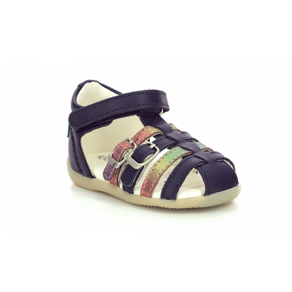Kickers Bigkro Sandaler Tjej Mörkblå Metal | 38471-SRBF
