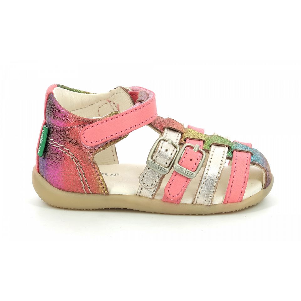 Kickers Bigkro Sandaler Tjej Rosa Metal | 46198-YLCA