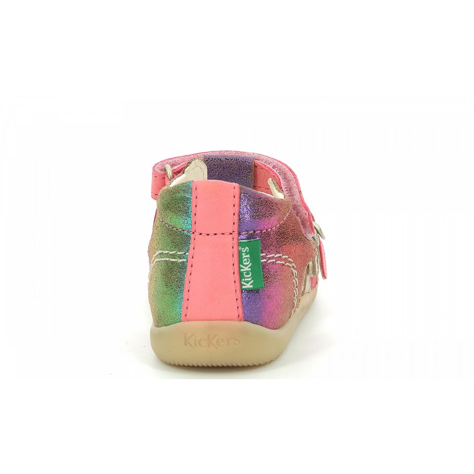 Kickers Bigkro Sandaler Tjej Rosa Metal | 46198-YLCA