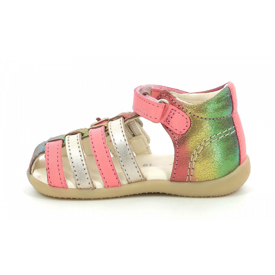 Kickers Bigkro Sandaler Tjej Rosa Metal | 46198-YLCA